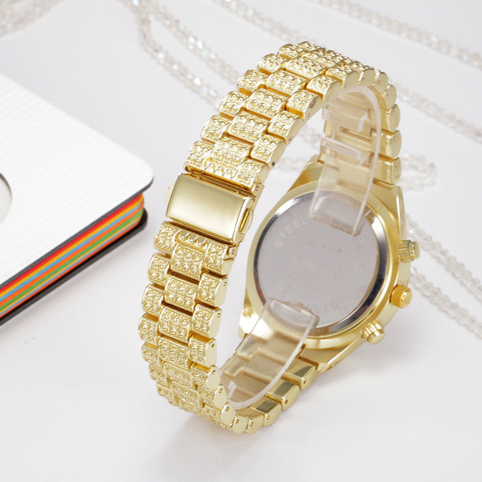 Crystal Quartz Analog Wrist Watch Fashion