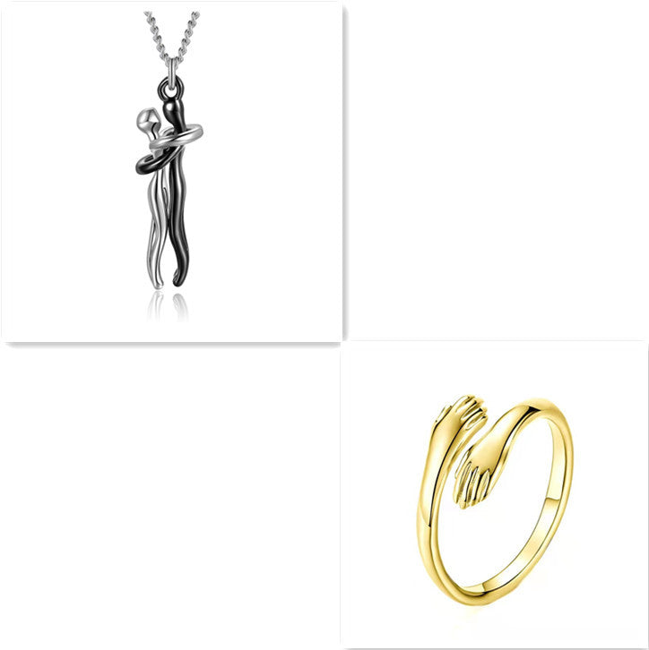 Love Hug Necklace Unisex Men Women Couple Jewelry