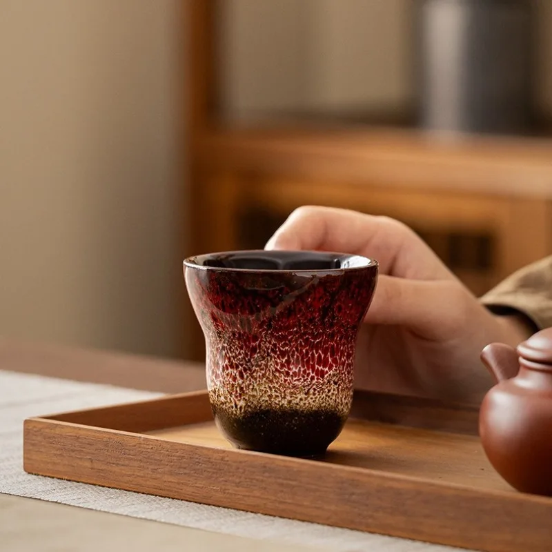Kiln Transformation Master Cup Large Tea Tasting Single Person Building Cup Tianmu Glazed Ceramic Craftsmanship