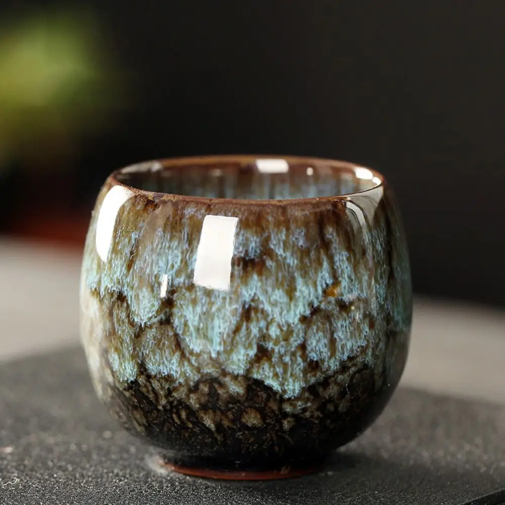 Japanese Style Ceramic Tea Cup Kiln Transformation Espresso Cup Porcelain Kung Fu Teacup Pottery Coffee Mug Wine Drinkware