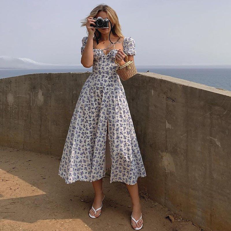Summer Floral Print Dress Women