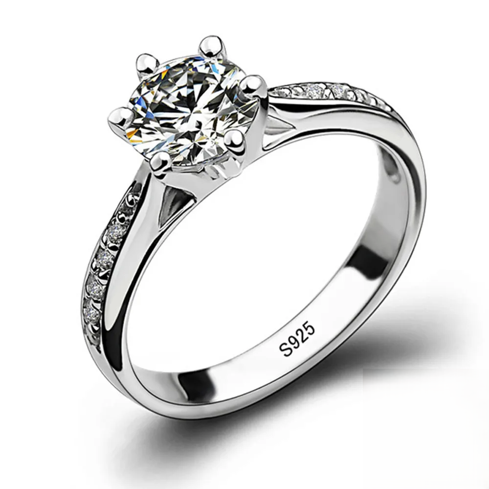 Six claw jewelry simple 70ct diamond ring imitation diamond women's ring