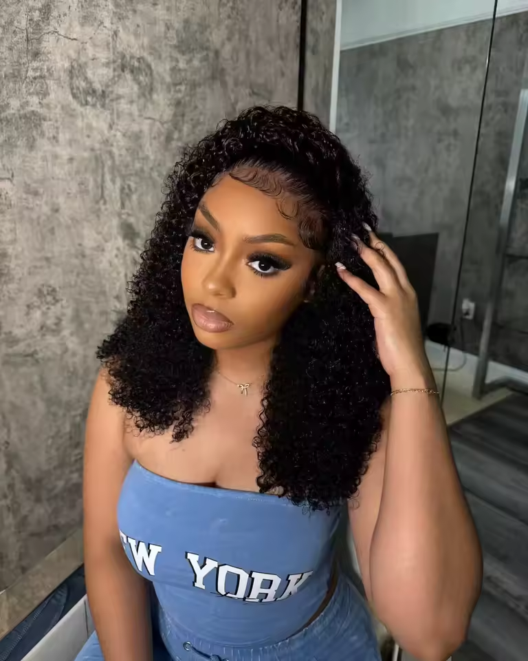 Brazilian Deep Water Wave Curly Human Hair Wigs Natural A96