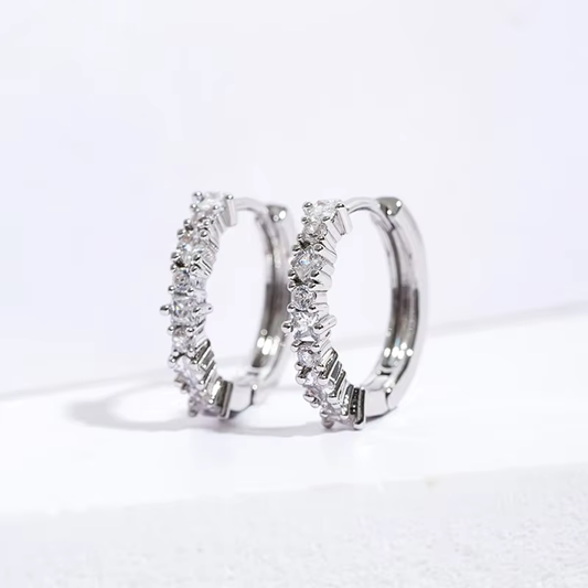 Zircon Hoop Earrings For Women Fashion Korean Huggie Earrings Wedding Jewelry pendientes mujer