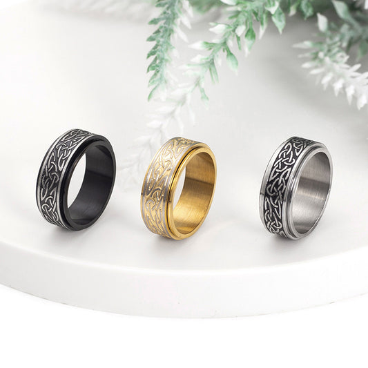 Nordic Stainless Steel Rotatable Rotatable Ring Men