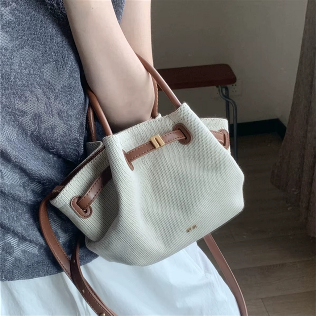 JW Pei Dumpling Bag Suede Shoulder Crossbody Underarm Canvas brown Bag A81