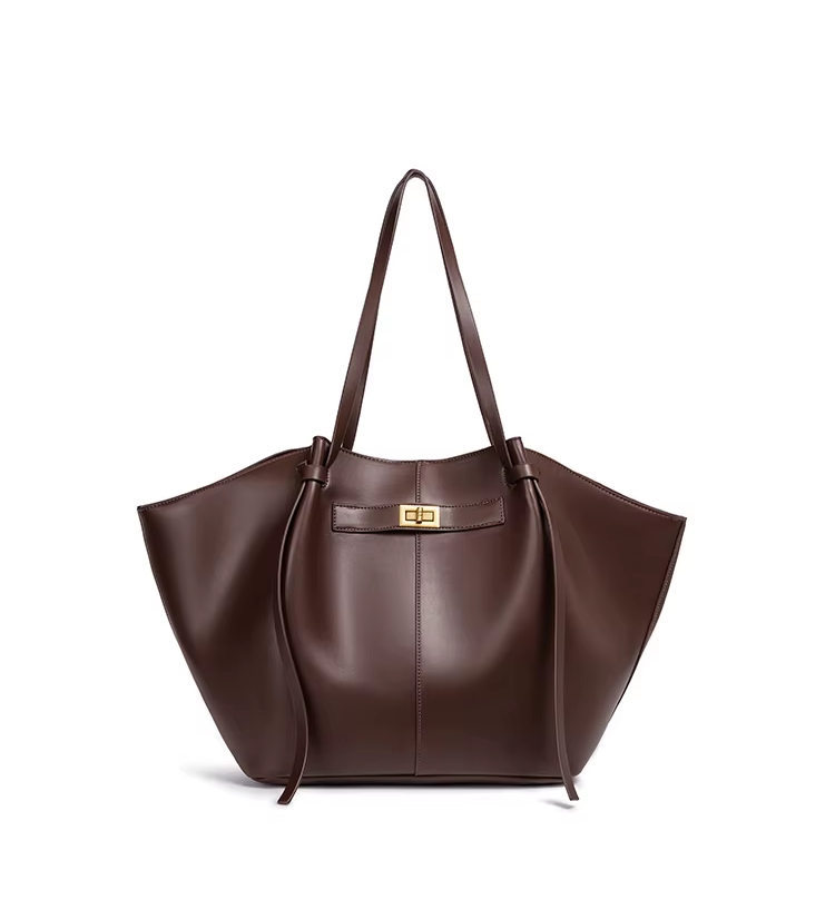 New Bat-Shaped High Street Handbag European and American Style Color: Coffee