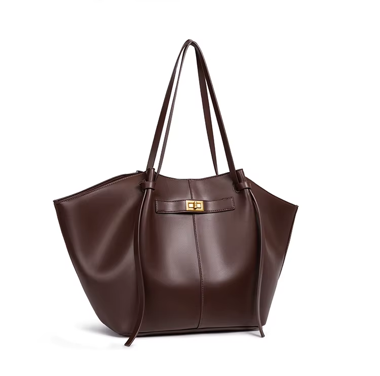 New Bat-Shaped High Street Handbag European and American Style Color: Coffee