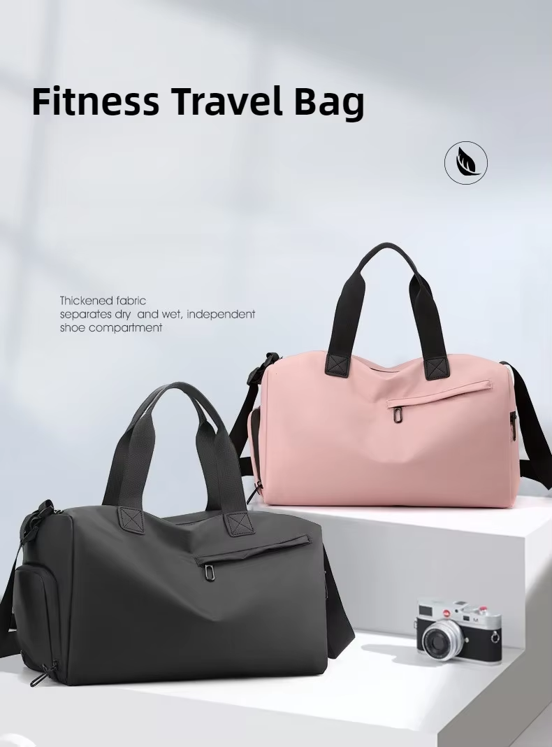 Travel Gym Bags Dry Wet Separation Shoulder Bag Yoga Fitness Travel Backpack Bags Color: Black