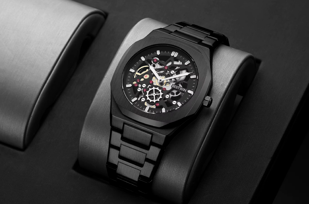 Octagonal Design Quartz Wristwatches Men BLACK A85