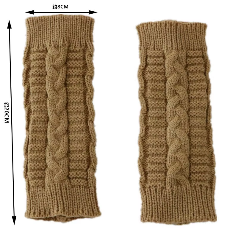 Women Stylish Hand Warmer Winter Gloves Arm Crochet Knitting Faux Wool Mitten Warm Fingerless Glove Twist Pattern Women Gloves A84