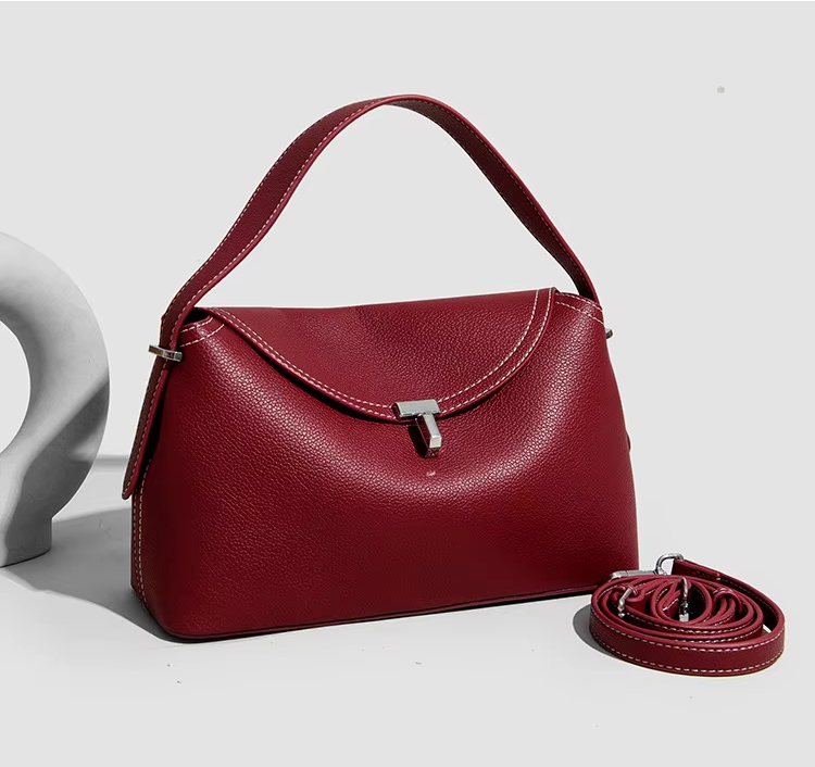 Luxury Designer Lock PU Leather Women's Handbag Retro Crossbody Bag Bucket Tote