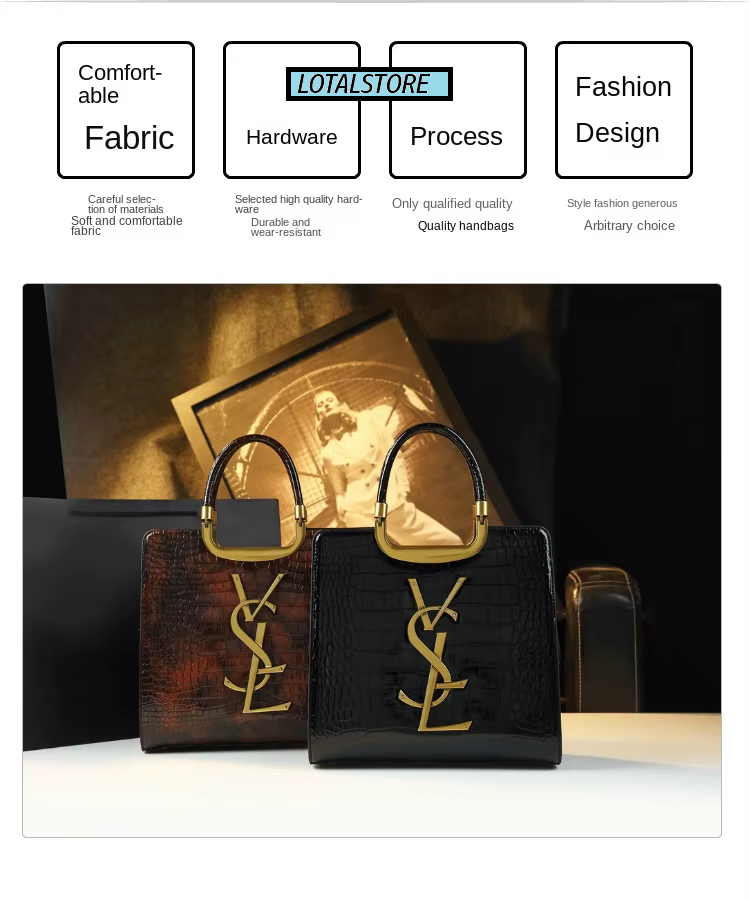 High-grade light luxury handbag 2025 new autumn and Tote bag women's crocodile