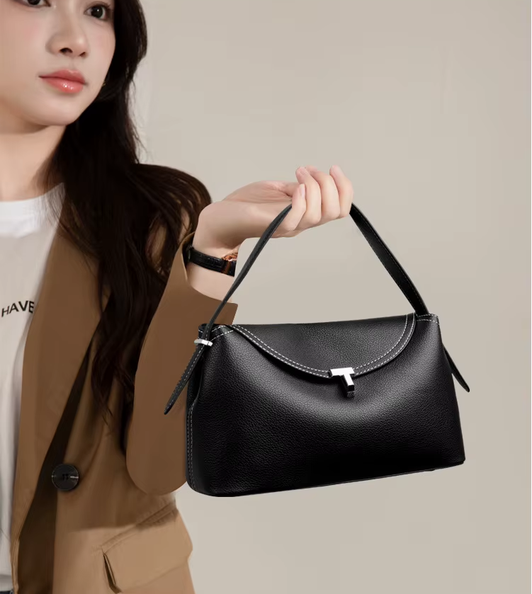 Luxury Designer Lock PU Leather Women's Handbag Retro Crossbody Bag Bucket Tote
