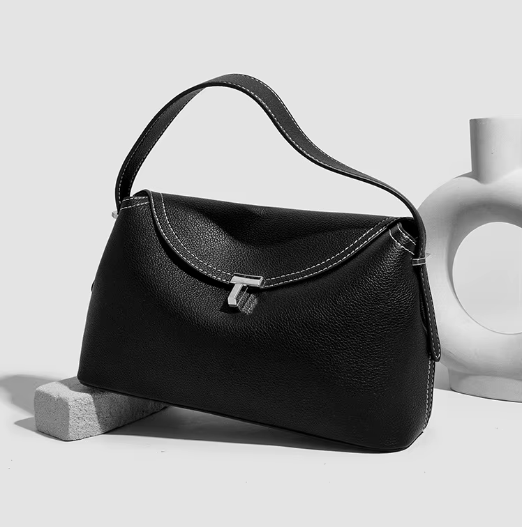 Luxury Designer Lock PU Leather Women's Handbag Retro Crossbody Bag Bucket Tote