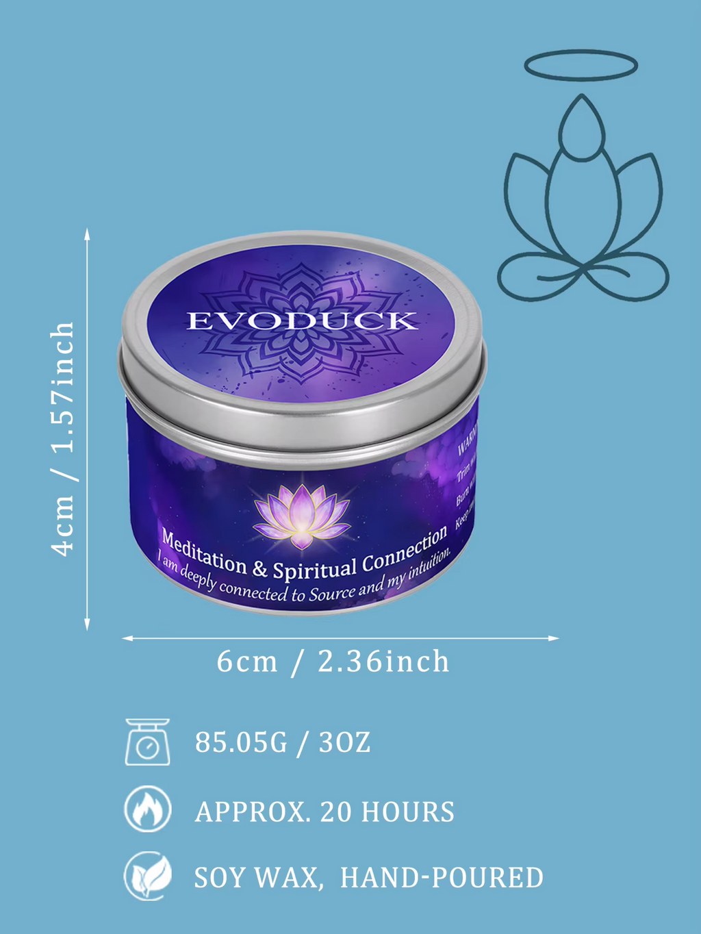 3oz Divine Guidance Scented Candle with Crystals A74