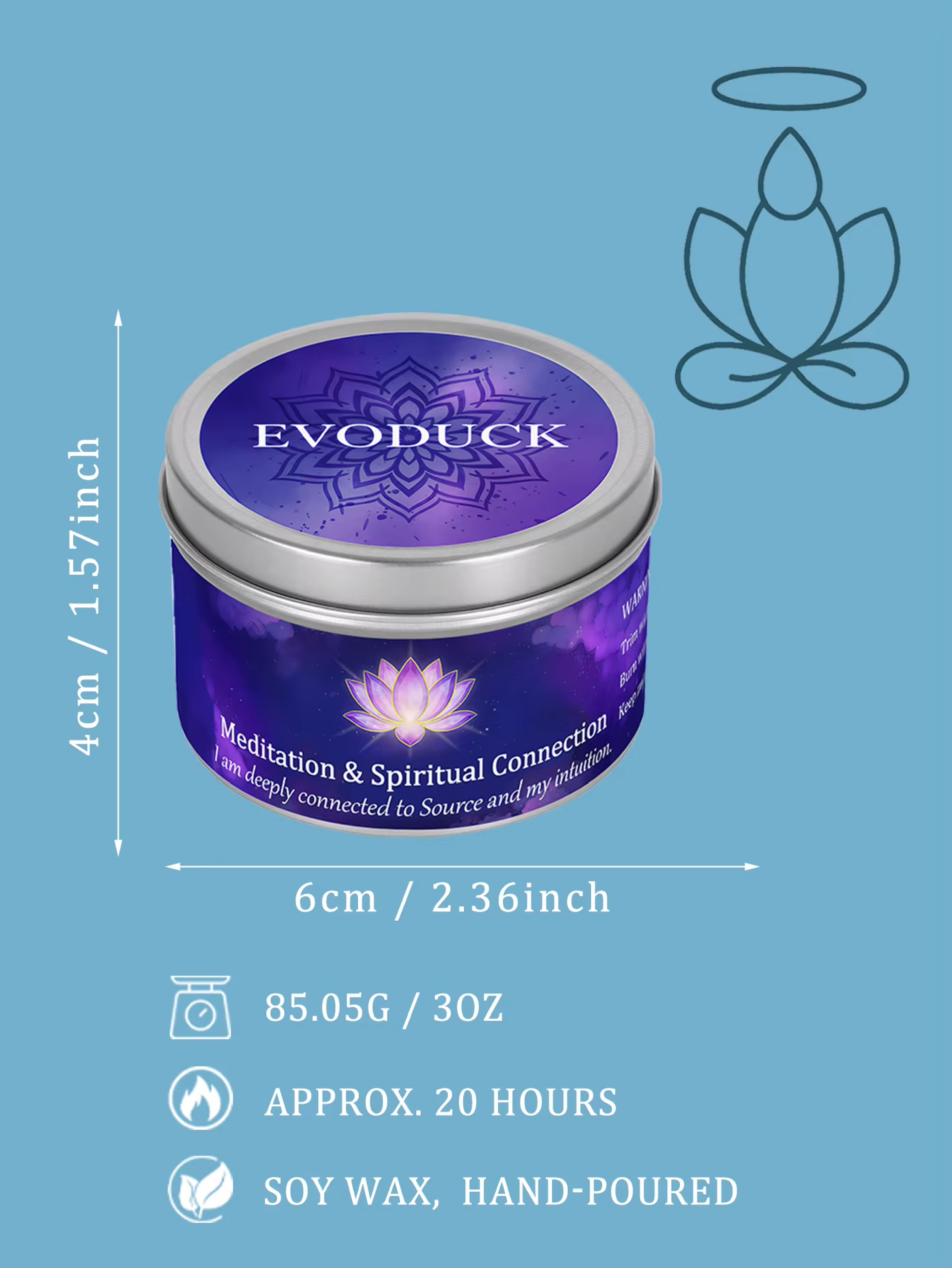 3oz Divine Guidance Scented Candle with Crystals A74