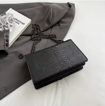 Snake Pattern Crossbody Small Square Bag Trendy Accessory A54