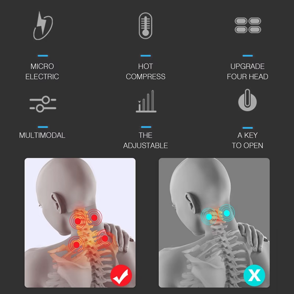 Neck Massage Machine 4 Head And Neck Protection Heating Machines Breathing Light Vibration Hot Compress Cervical Spine Machine A87