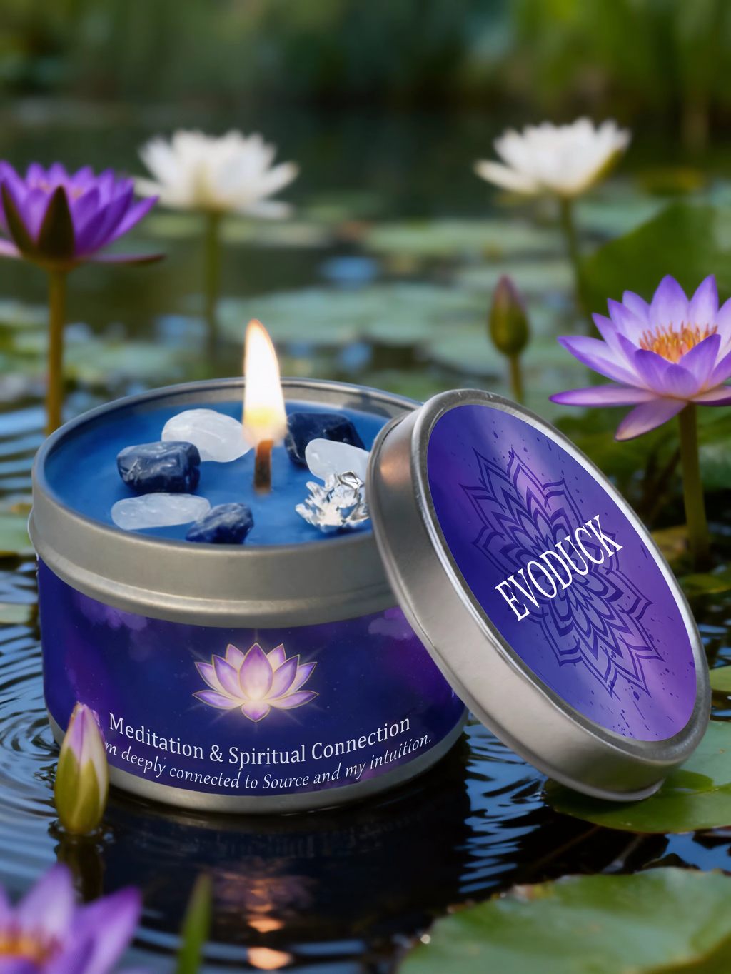 3oz Divine Guidance Scented Candle with Crystals A74