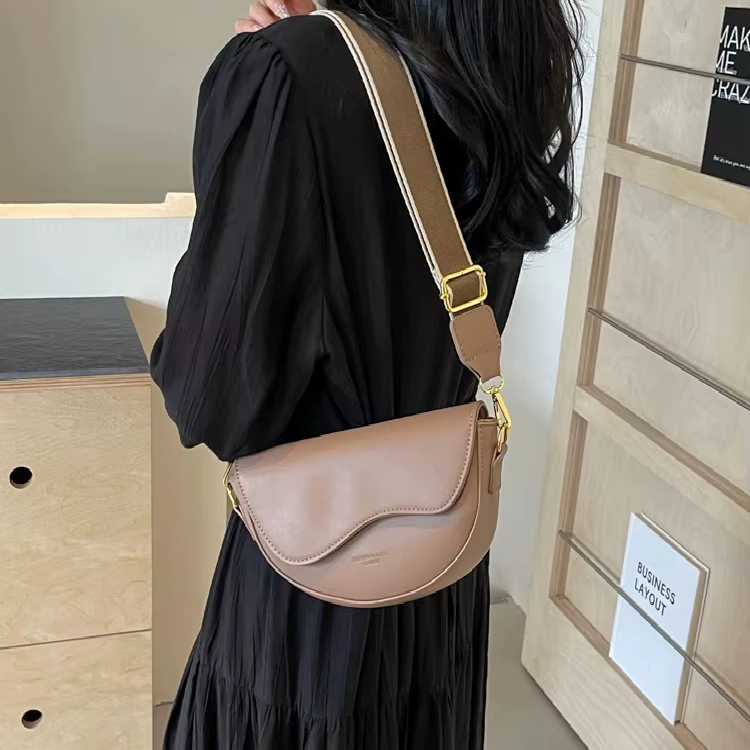 PU Leather Wide Strap Crossbody Bag A47