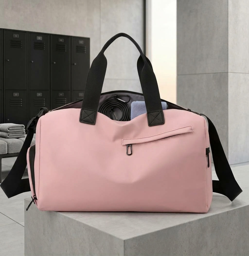 Travel Gym Bags Dry Wet Separation Shoulder Bag Yoga Fitness Travel Backpack Bags Color:Pink