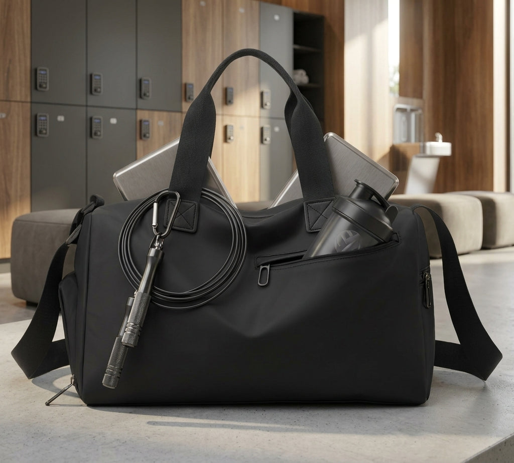 Travel Gym Bags Dry Wet Separation Shoulder Bag Yoga Fitness Travel Backpack Bags Color: Black