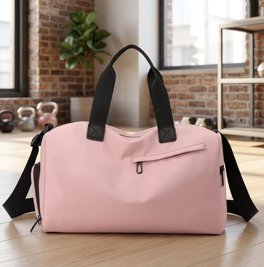 Travel Gym Bags Dry Wet Separation Shoulder Bag Yoga Fitness Travel Backpack Bags Color:Pink