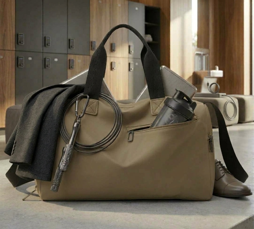 Travel Gym Bags Dry Wet Separation Shoulder Bag Yoga Fitness Travel Backpack Bags Color:Khaki
