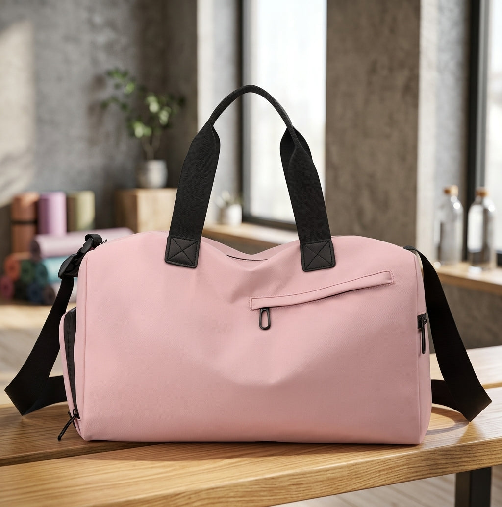 Travel Gym Bags Dry Wet Separation Shoulder Bag Yoga Fitness Travel Backpack Bags Color:Pink