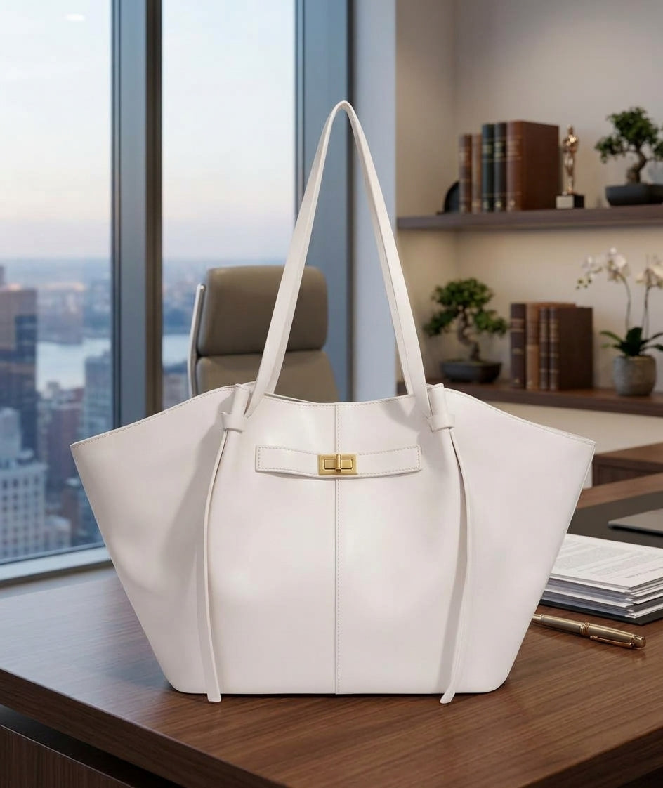 New Bat-Shaped High Street Handbag European and American Style Color:WHITE