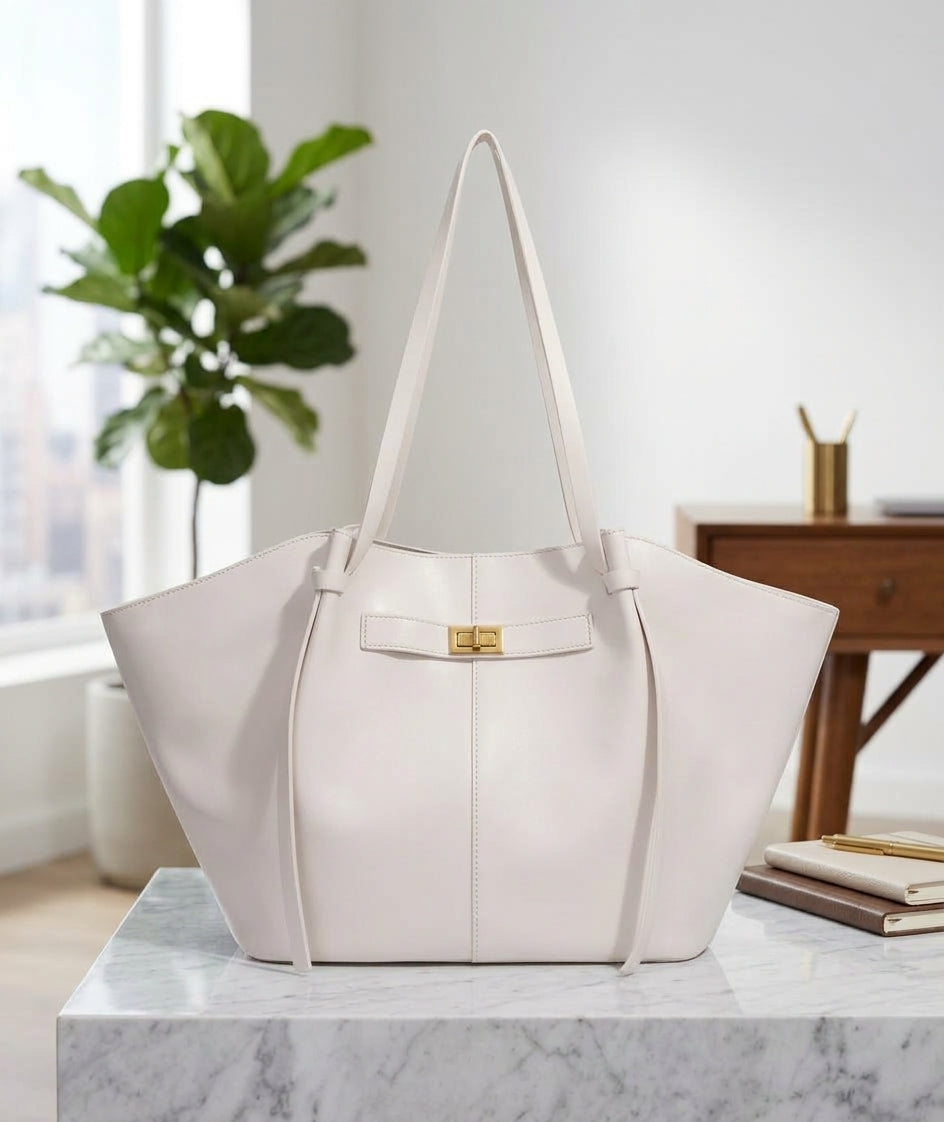 New Bat-Shaped High Street Handbag European and American Style Color:WHITE