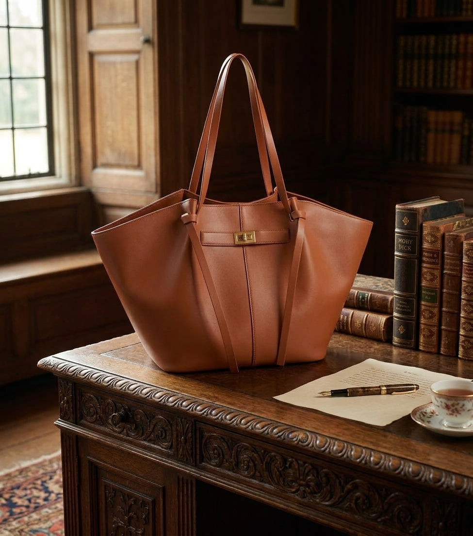New Bat-Shaped High Street Handbag European and American Style Color:light brown