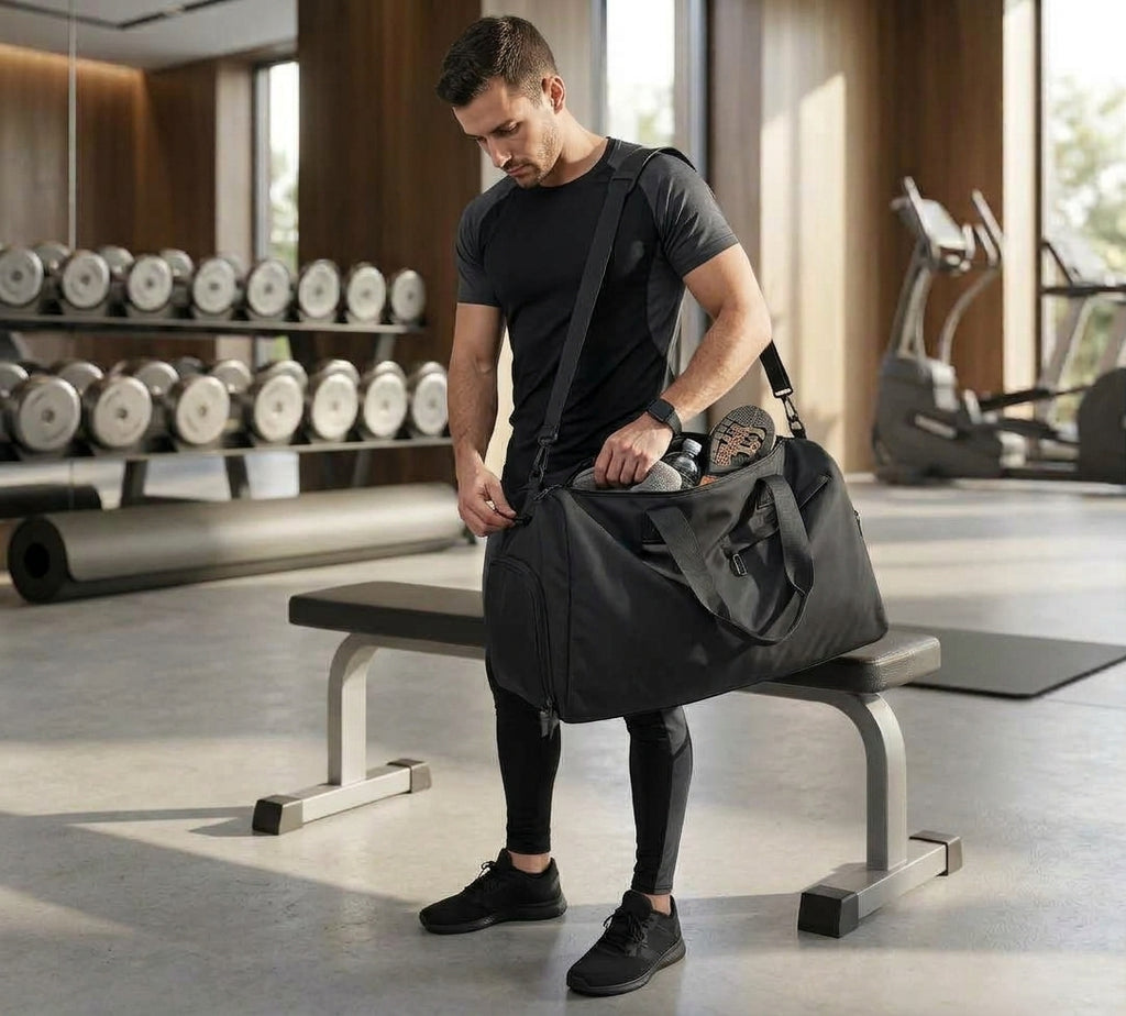 Travel Gym Bags Dry Wet Separation Shoulder Bag Yoga Fitness Travel Backpack Bags Color: Black