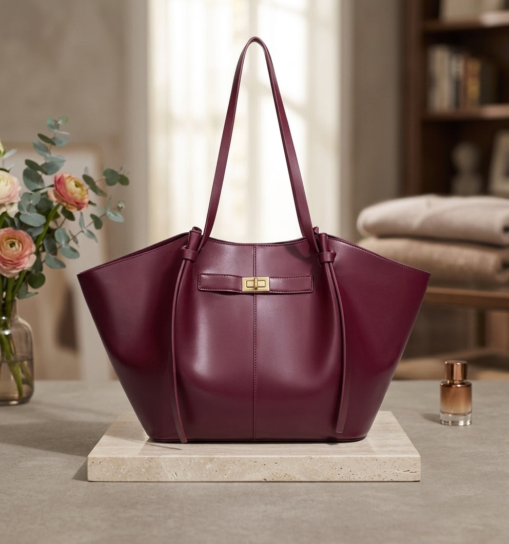 New Bat-Shaped High Street Handbag European and American Style Color:Burgundy