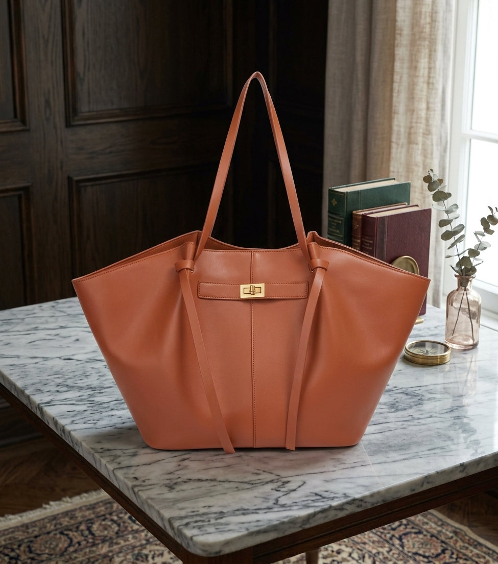 New Bat-Shaped High Street Handbag European and American Style Color:light brown