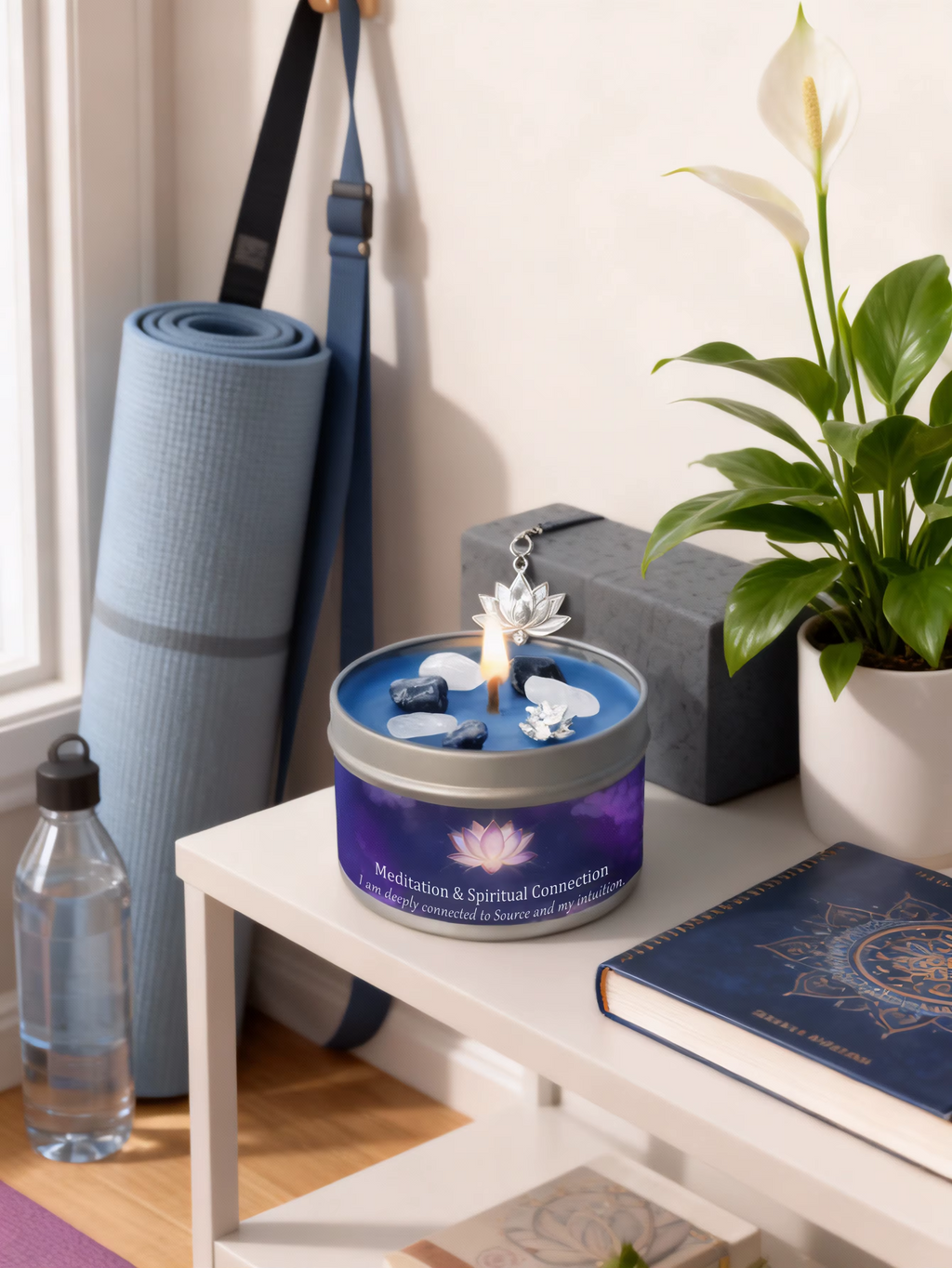 3oz Divine Guidance Scented Candle with Crystals A74