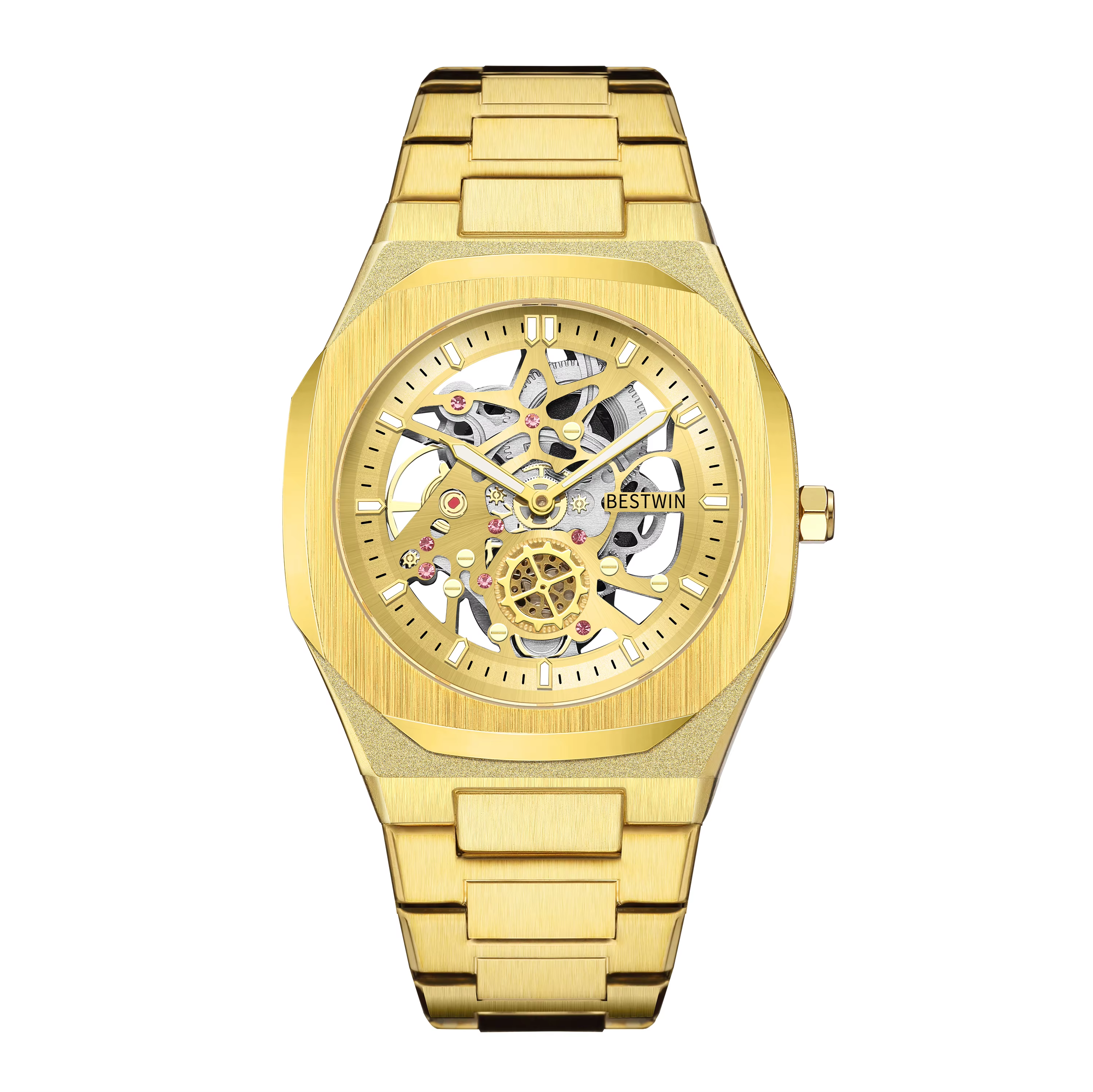 Octagonal Design Quartz Wristwatches Men GOLDEN A85