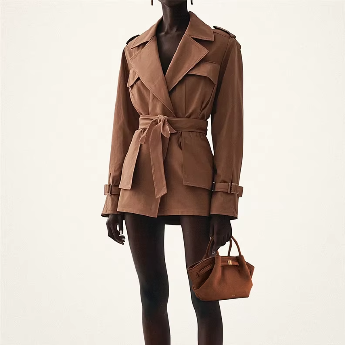 JW Pei Dumpling Bag Suede Shoulder Crossbody Underarm Bag Brown A81