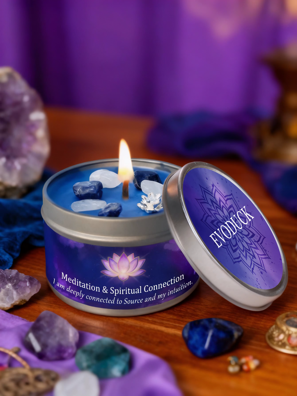 3oz Divine Guidance Scented Candle with Crystals A74