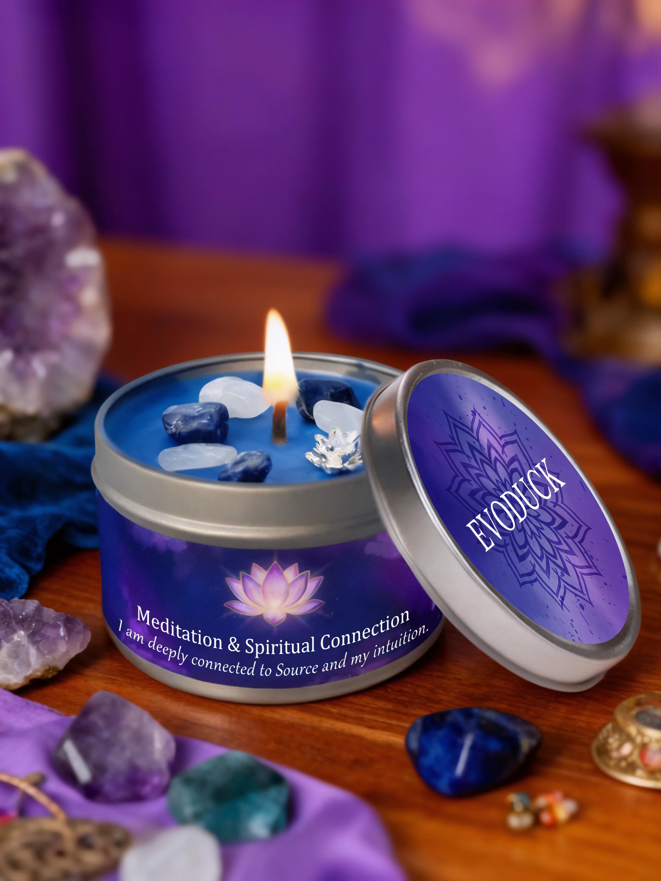 3oz Divine Guidance Scented Candle with Crystals A74