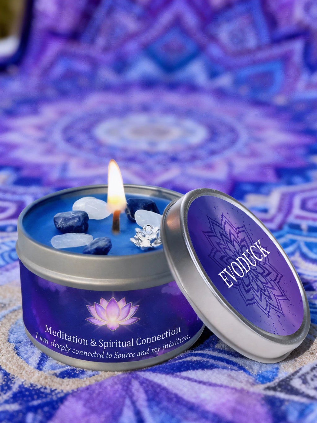 3oz Divine Guidance Scented Candle with Crystals A74