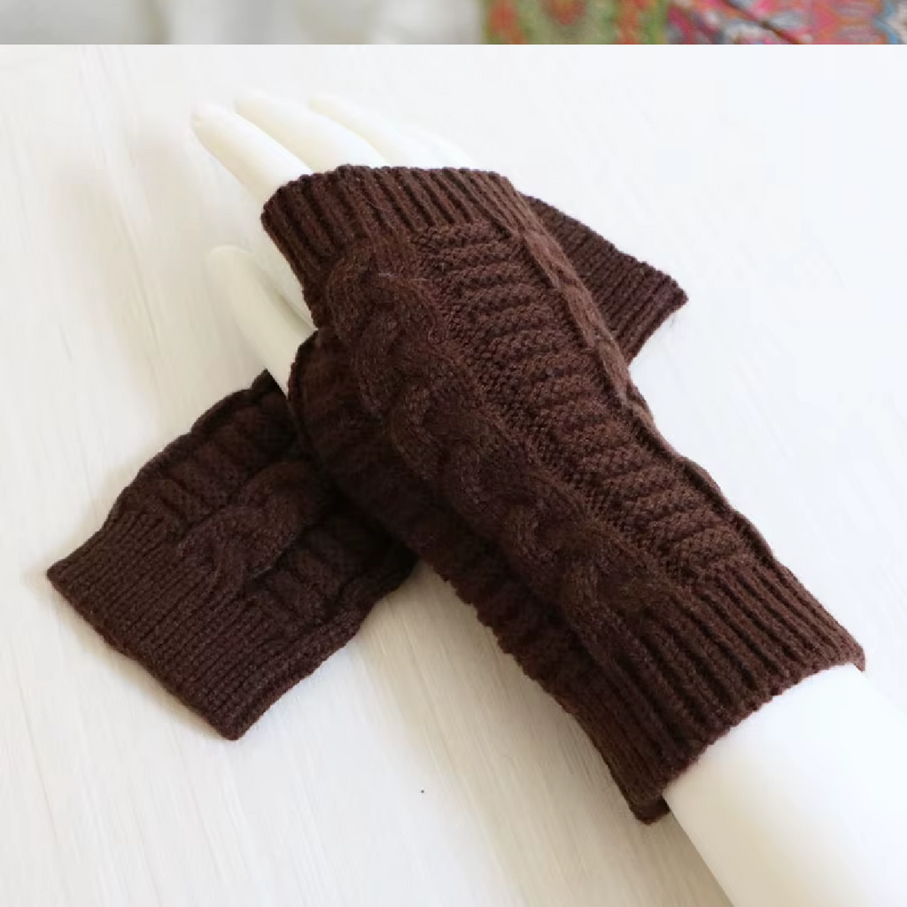 Women Stylish Hand Warmer Winter Gloves Arm Crochet Knitting Faux Wool Mitten Warm Fingerless Glove Twist Pattern Women Gloves A84