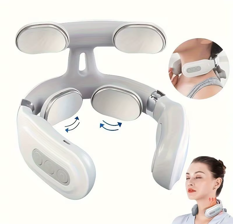 Neck Massage Machine 4 Head And Neck Protection Heating Machines Breathing Light Vibration Hot Compress Cervical Spine Machine A87
