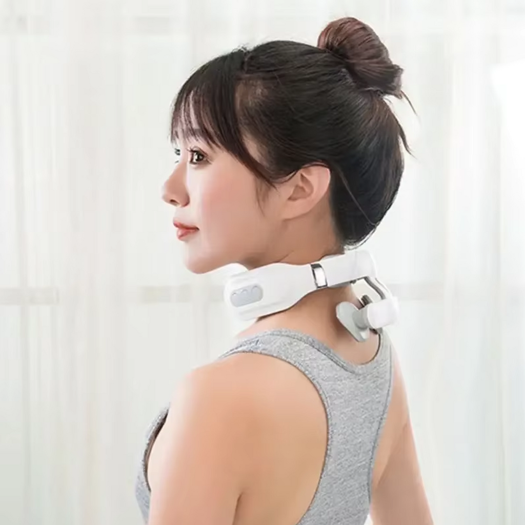 Neck Massage Machine 4 Head And Neck Protection Heating Machines Breathing Light Vibration Hot Compress Cervical Spine Machine A87