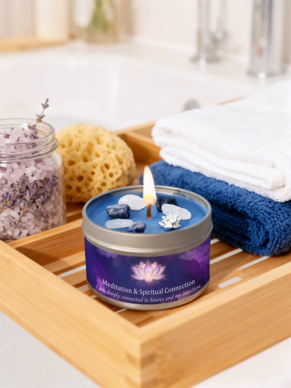 3oz Divine Guidance Scented Candle with Crystals A74