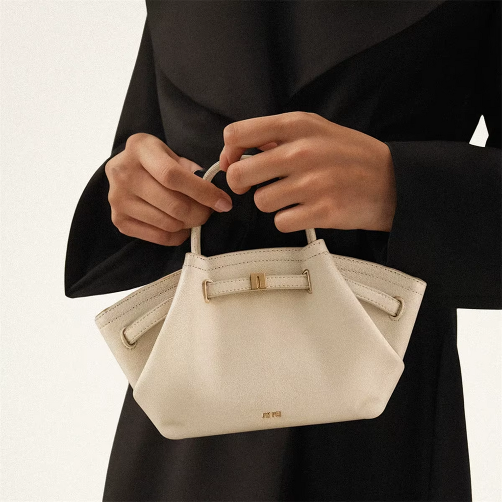 JW Pei Dumpling Bag Suede Shoulder Crossbody Underarm Bag  White  A81