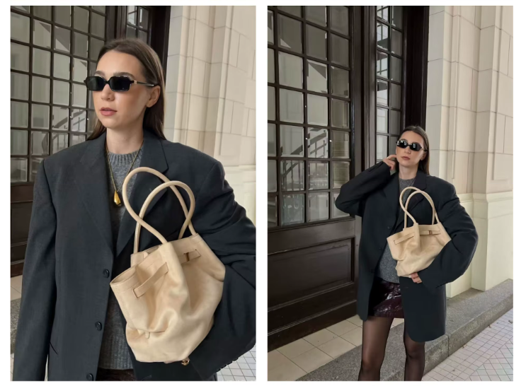 JW Pei Dumpling Bag Suede Shoulder Crossbody Underarm Bag Caramel A81