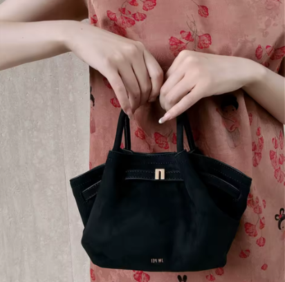 JW Pei Dumpling Bag Suede Shoulder Crossbody Underarm Bag Black A81