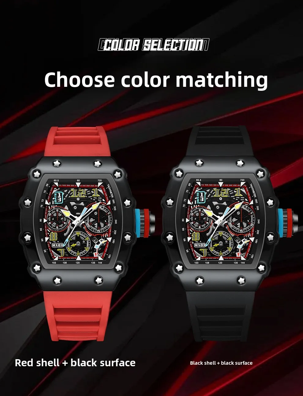Men Richard Luminous Calendar Foreign Trade Cross-border Tide Luxury Waterproof Watches